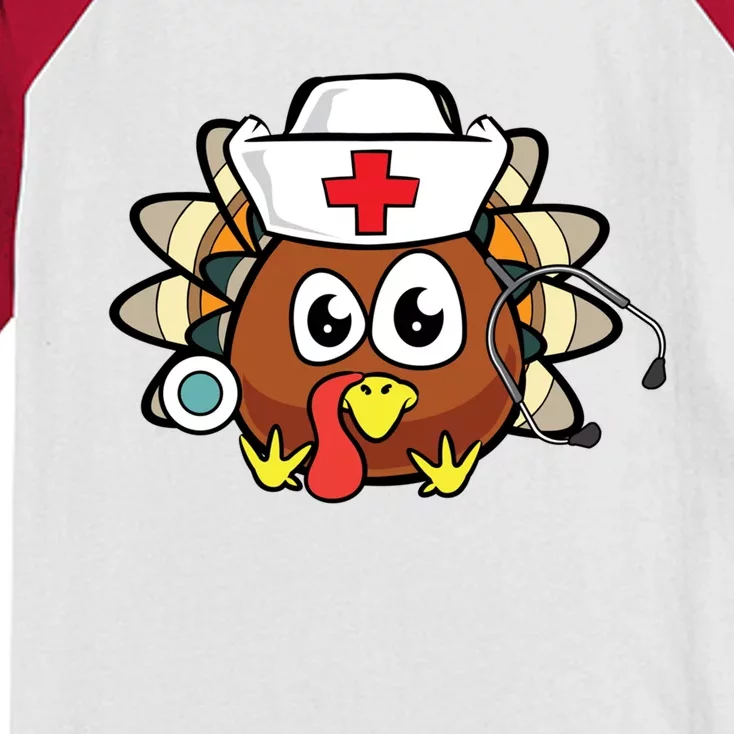 Thanksgiving Turkey Nurse Funny Rn Lpn Registered Nurse Gift Great Gift Kids Colorblock Raglan Jersey