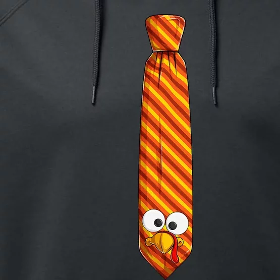 Thanksgiving Turkey Necktie Festive Accessory Performance Fleece Hoodie