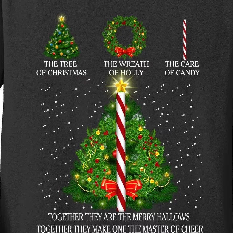 The Tree Of Christmas The Wreath Of Holly The Care Of Candy Kids Long Sleeve Shirt