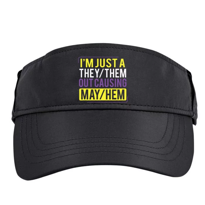 They Them Out Causing Mayhem Funny Non Binary Adult Drive Performance Visor