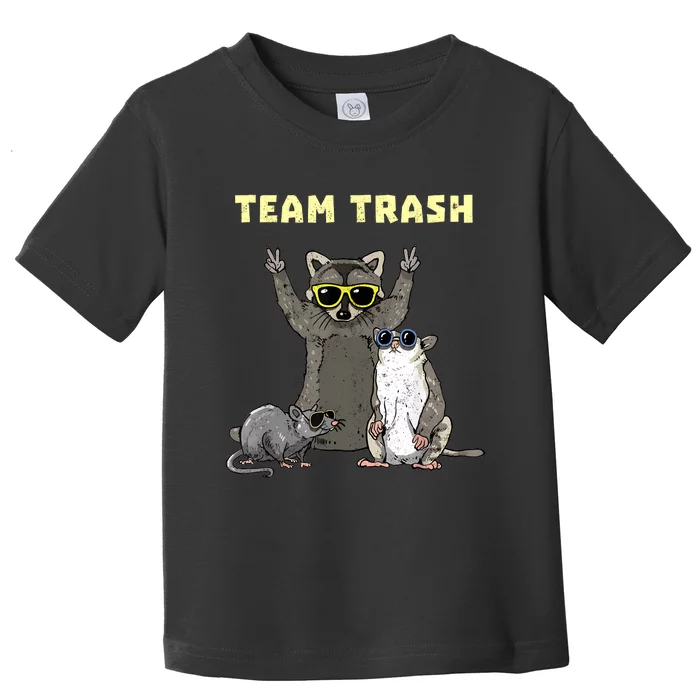 Team Trash Opossum Raccoon Rat Funny Animals Garbage Gang Toddler T-Shirt