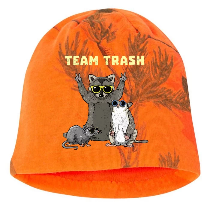 Team Trash Opossum Raccoon Rat Funny Animals Garbage Gang Kati - Camo Knit Beanie