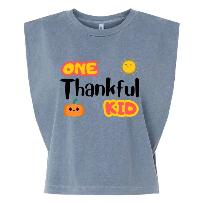 Thankful T One Thankfuls Thanksgiving Fall Design Give Thanks Baby Garment-Dyed Women's Muscle Tee