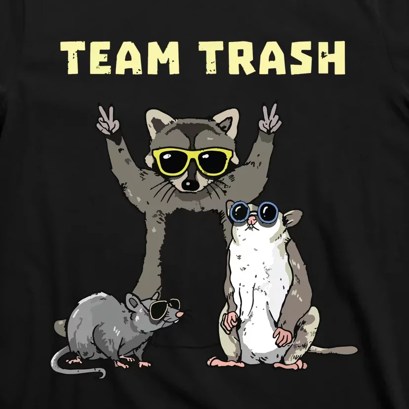 Team Trash Opossum Raccoon Rat Funny Animals Garbage Gang Short Sleeve T-Shirt