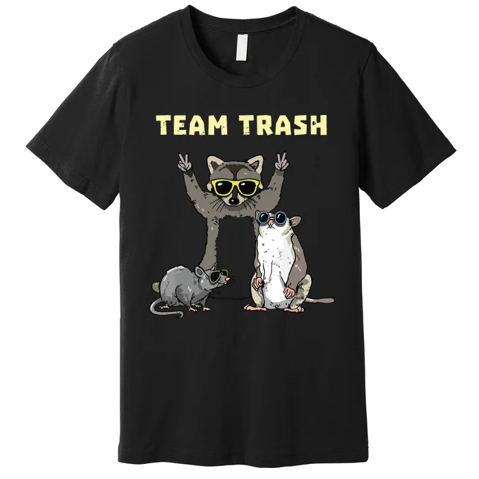 Team Trash Opossum Raccoon Rat Funny Animals Garbage Gang Short Sleeve Premium T-Shirt