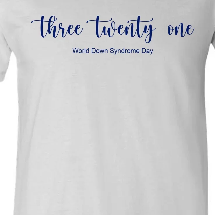 Three Twenty One World Down Syndrome Day V-Neck T-Shirt