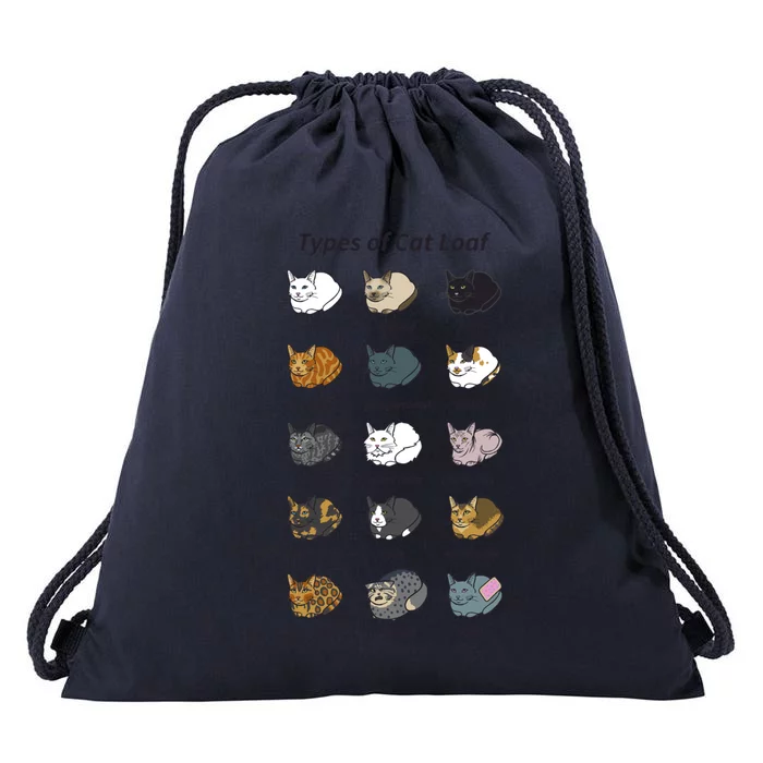 The Types Of Cat Loaf Drawstring Bag