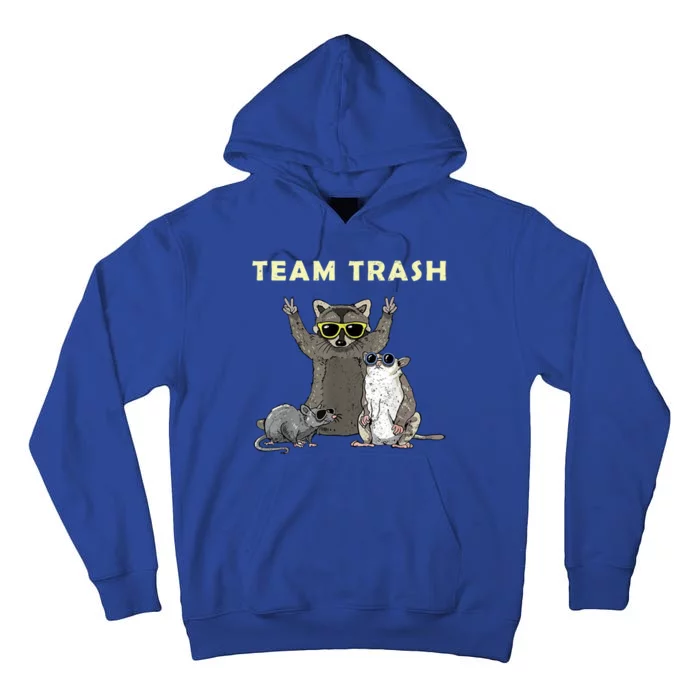 Team Trash Opossum Raccoon Rat Funny Animals Tall Hoodie