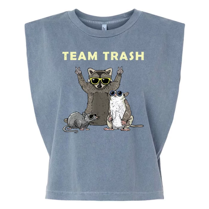 Team Trash Opossum Raccoon Rat Funny Animals Garment-Dyed Women's Muscle Tee