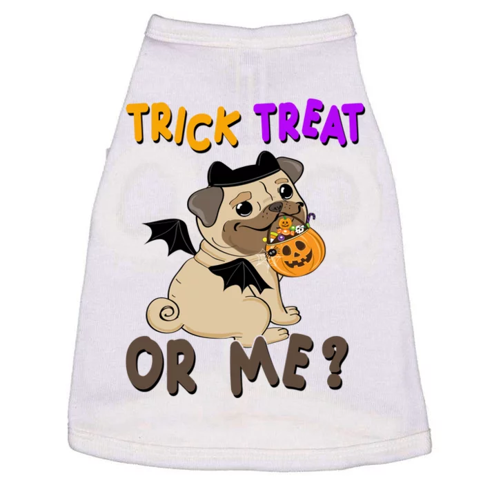 Trick Treat Or Me Pug Dog Halloween Doggie Tank