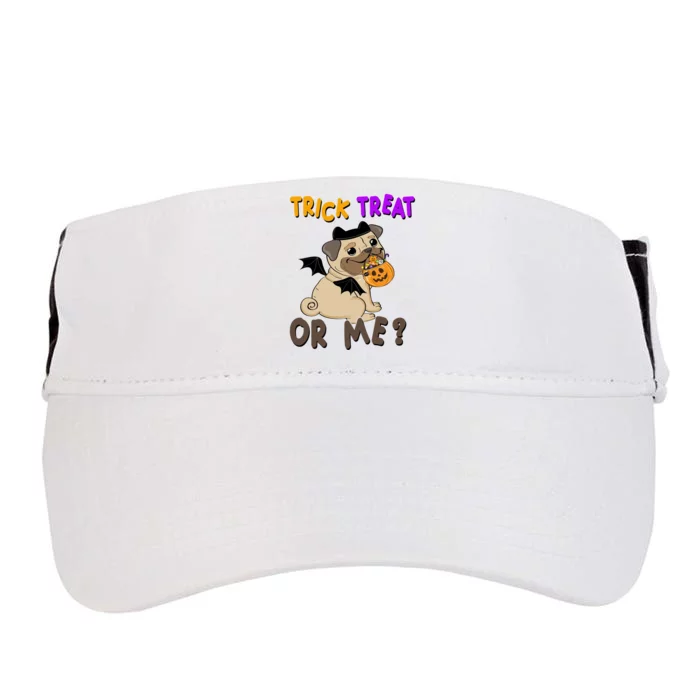 Trick Treat Or Me Pug Dog Halloween Adult Drive Performance Visor