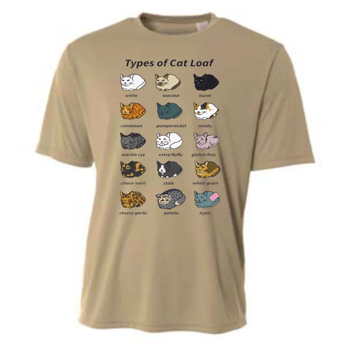 The Types Of Cat Loaf Funny Animal Pet Owner Cooling Performance Crew T-Shirt