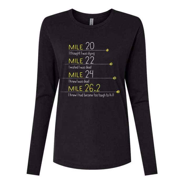 The Thoughts Of Marathoner Runner Gift Funny Marathon Womens Cotton Relaxed Long Sleeve T-Shirt