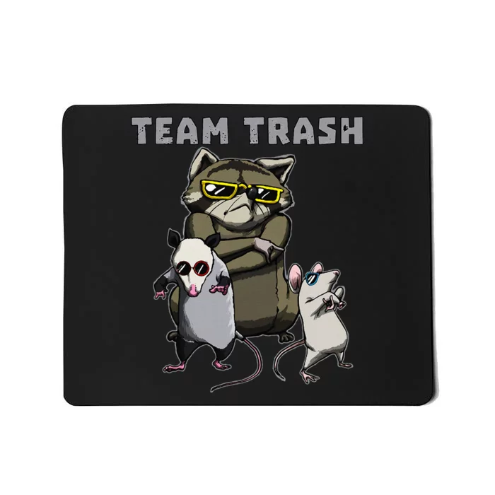 Team Trash Opossum Raccoon Rat Funny Animals Garbage Squad Mousepad