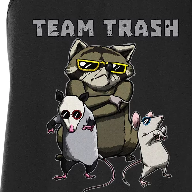 Team Trash Opossum Raccoon Rat Funny Animals Garbage Squad Women's Racerback Tank