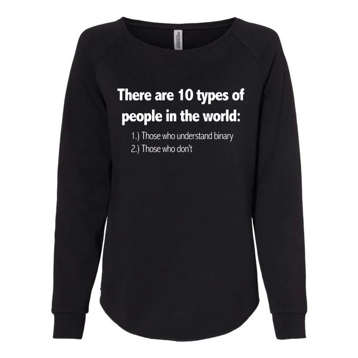 Ten Types Of People Understand Binary Funny Math Joke Gift Womens California Wash Sweatshirt