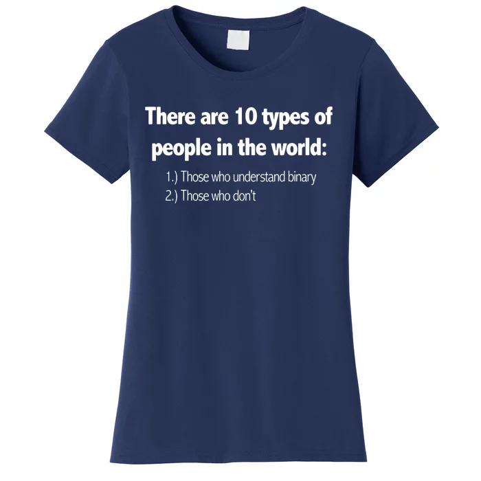 Ten Types Of People Understand Binary Funny Math Joke Gift Women's T-Shirt