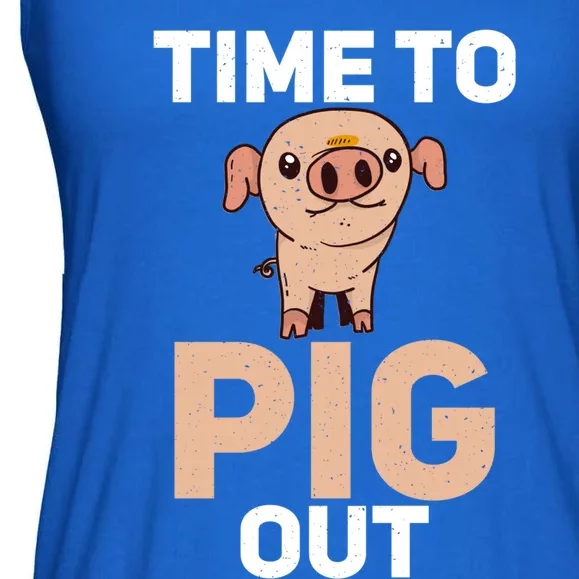 Time To Pig Out Pig Owner Pig Farmer Meaningful Gift Ladies Essential Flowy Tank