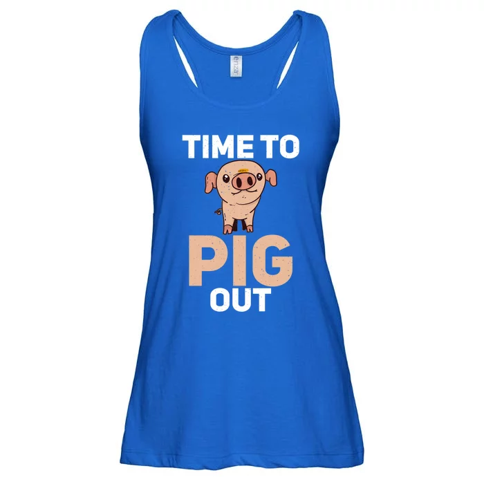 Time To Pig Out Pig Owner Pig Farmer Meaningful Gift Ladies Essential Flowy Tank