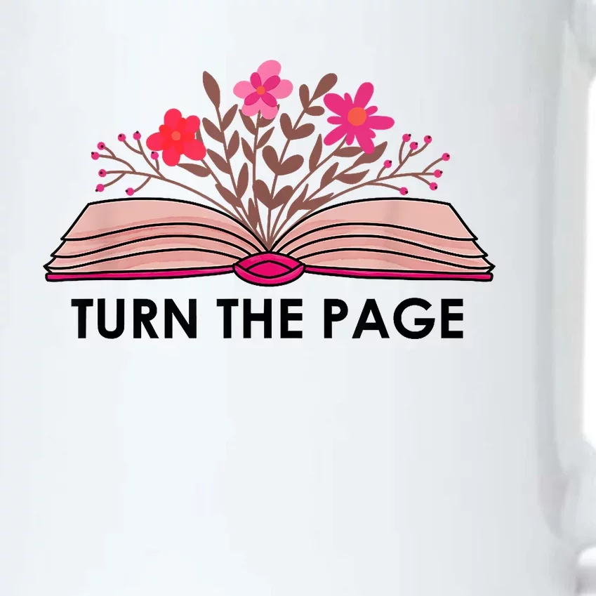 Turn The Page Teacher Floral Book Turn The Page Black Color Changing Mug