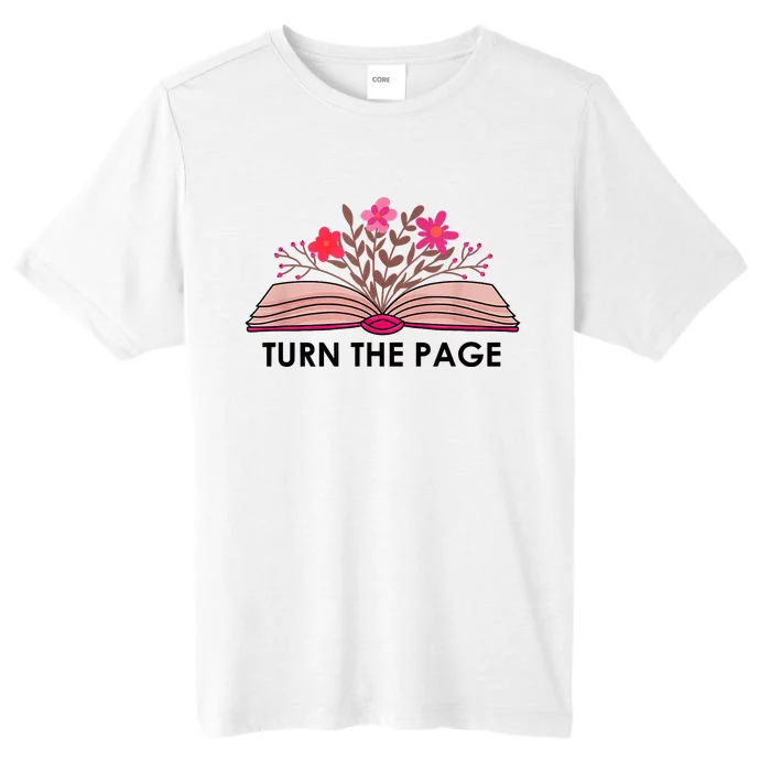 Turn The Page Teacher Floral Book Turn The Page ChromaSoft Performance T-Shirt