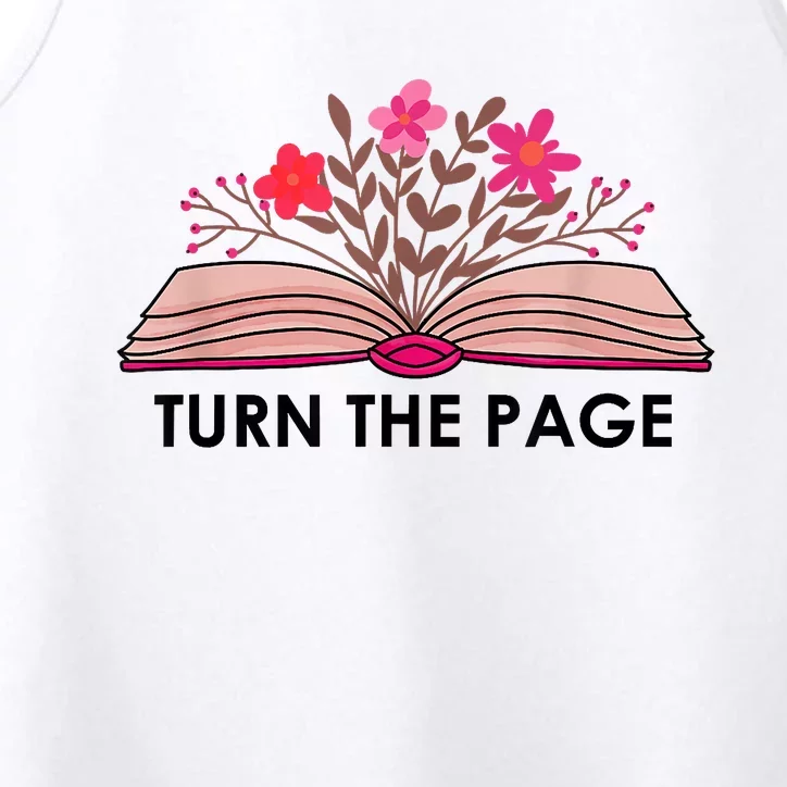 Turn The Page Teacher Floral Book Turn The Page Performance Tank