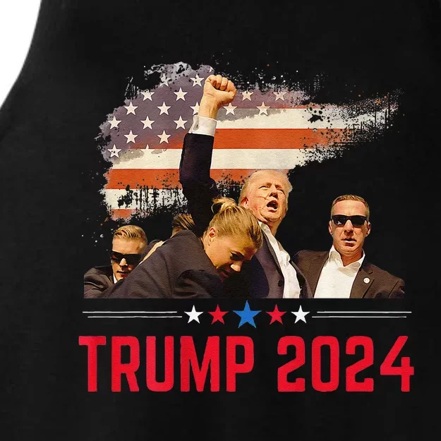 Trump Trending Political Trump 2024 Election Ladies Tri-Blend Wicking Tank