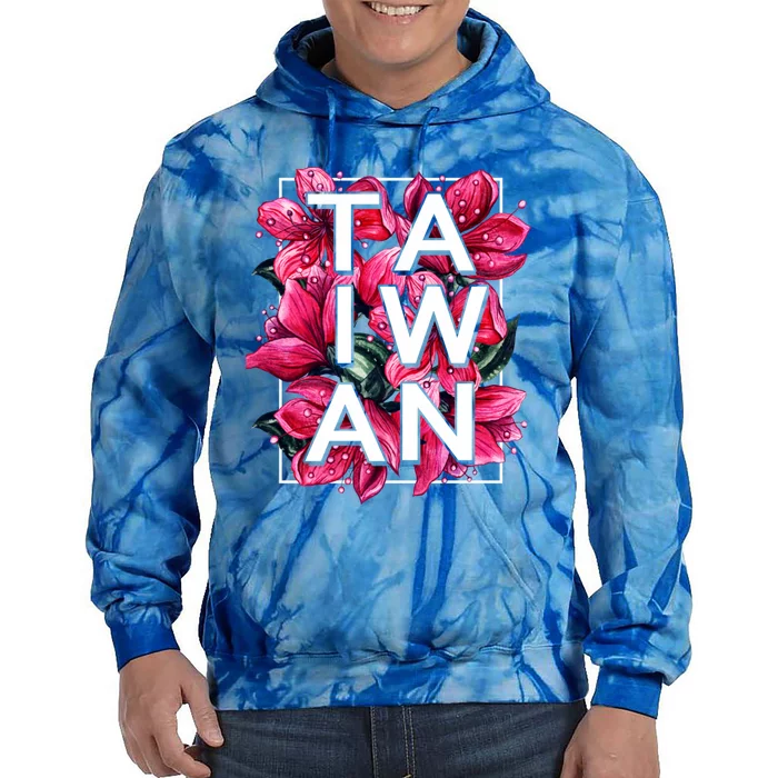 Taiwan Taiwanese Proud Plum Blossom Flowers National Pride Gift Tie Dye Hoodie