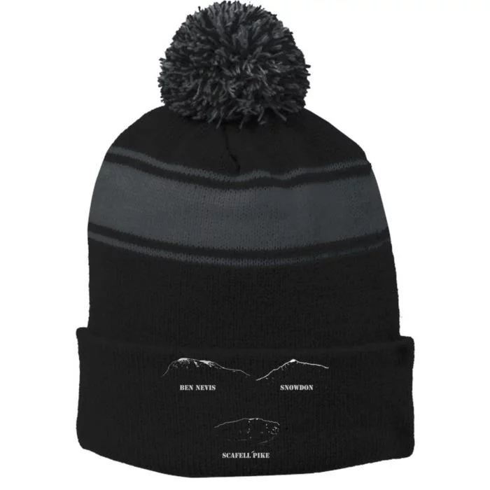 The Three Peaks Stripe Pom Pom Beanie