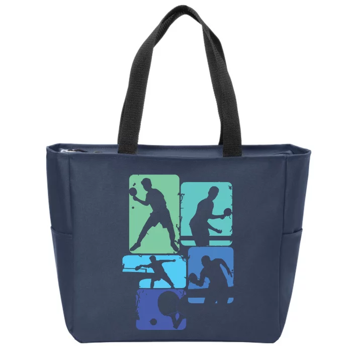 Table Tennis Ping Pong Men Boy Zip Tote Bag