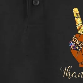 Thanksgiving Turkey Peace Sign Grateful Gesture Dry Zone Grid Performance Polo