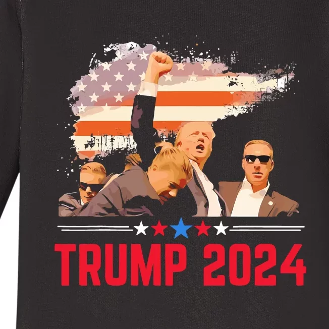 Trump Trending Political Pennsylvania Trump 2024 Baby Long Sleeve Bodysuit