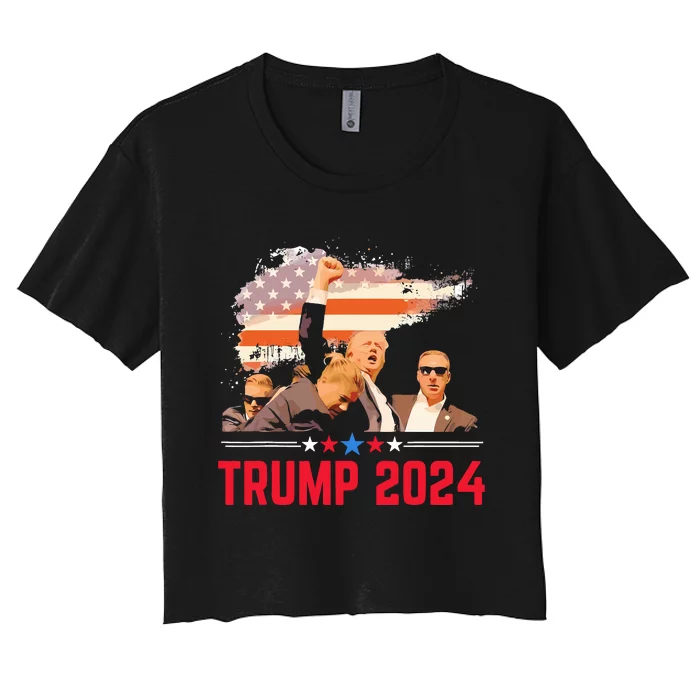 Trump Trending Political Pennsylvania Trump 2024 Women's Crop Top Tee