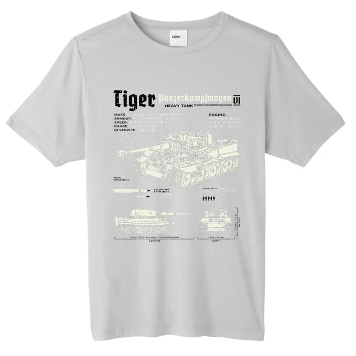 Tiger Tank Panzer World War 2 Blueprint ChromaSoft Performance T-Shirt