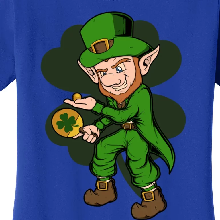 Table Tennis Player Leprechaun St Patrick's Day Table Tennis Funny Gift Women's T-Shirt