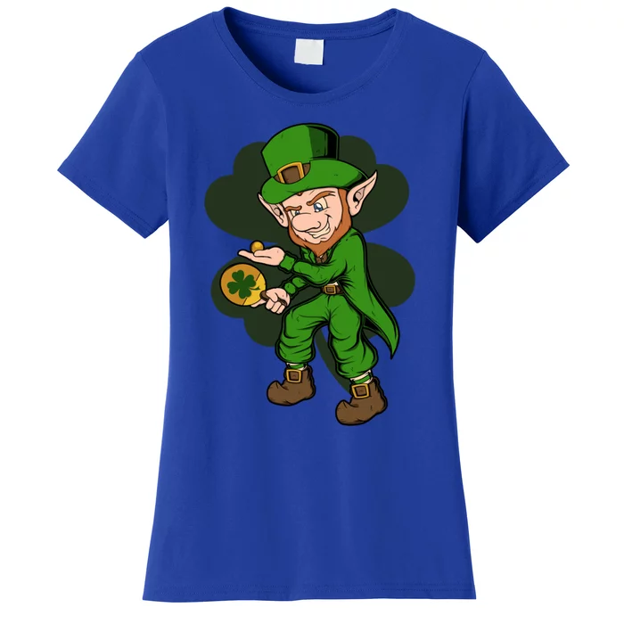 Table Tennis Player Leprechaun St Patrick's Day Table Tennis Funny Gift Women's T-Shirt