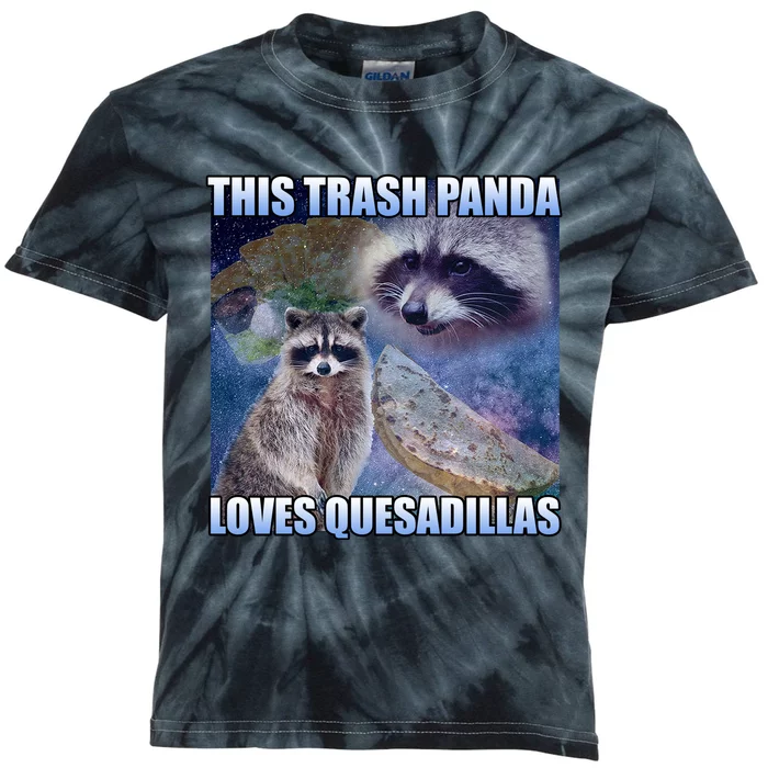 This Trash Panda Loves Quesadillas Kids Tie-Dye T-Shirt