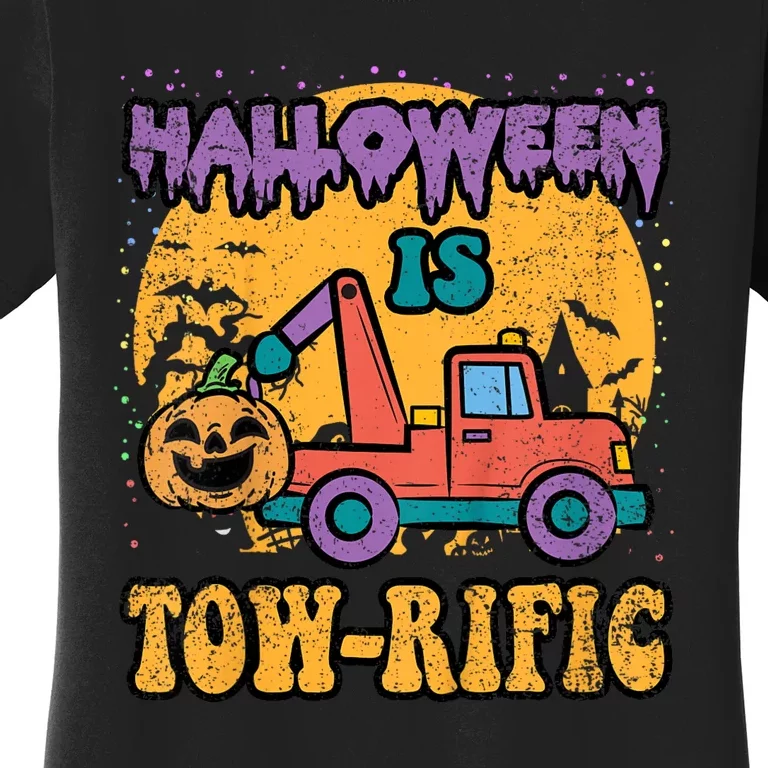 Tow Truck Pumpkin Halloween Costume Towing Women's T-Shirt