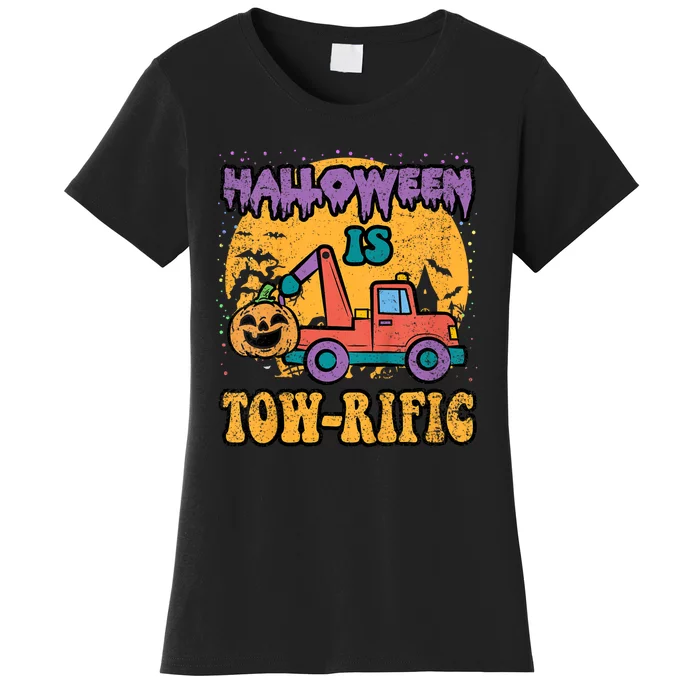 Tow Truck Pumpkin Halloween Costume Towing Women's T-Shirt