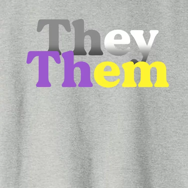 They Them Pronoun Gift Gender Nonbinary Awareness Lgbt Great Gift Women's Crop Top Tee