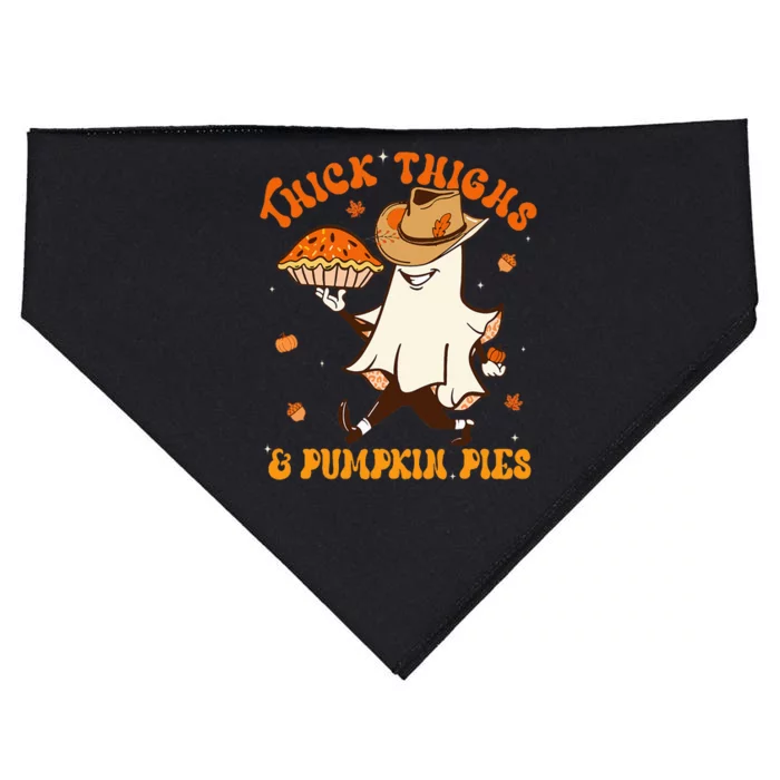 Thick Thighs Pumpkin Pies Howdy Ghost Halloween Thanksgiving USA-Made Doggie Bandana