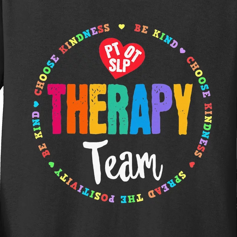 Therapy Team PT OT & SLP Physical Occupational Therapist Kids Long Sleeve Shirt