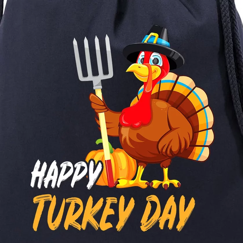 Turkeys Thanksgiving Pilgrim Holiday Drawstring Bag