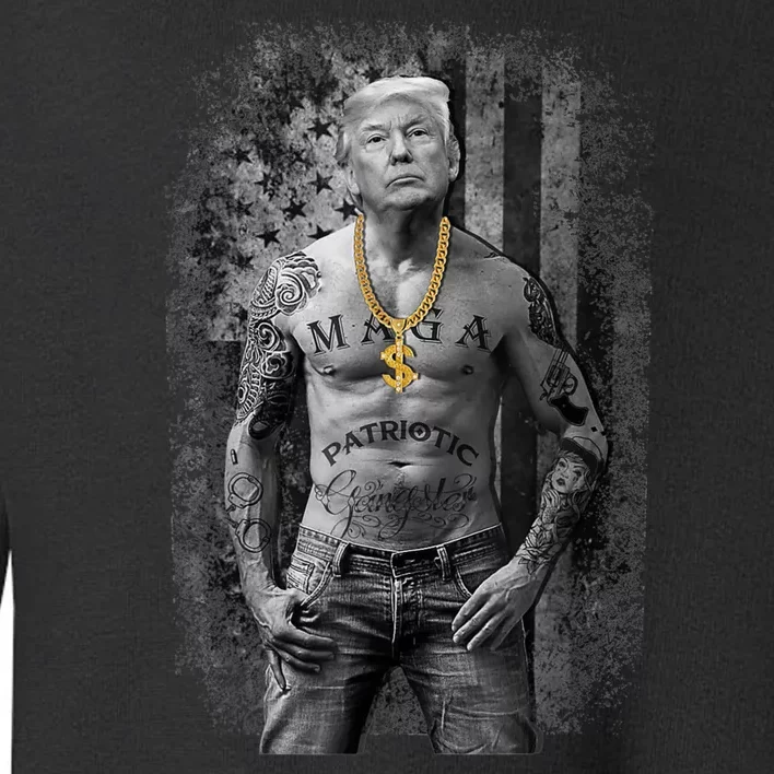 Trump Tattoo Patriotic Gangster Anti Liberal Pro Trump Republican Gifts Toddler Sweatshirt