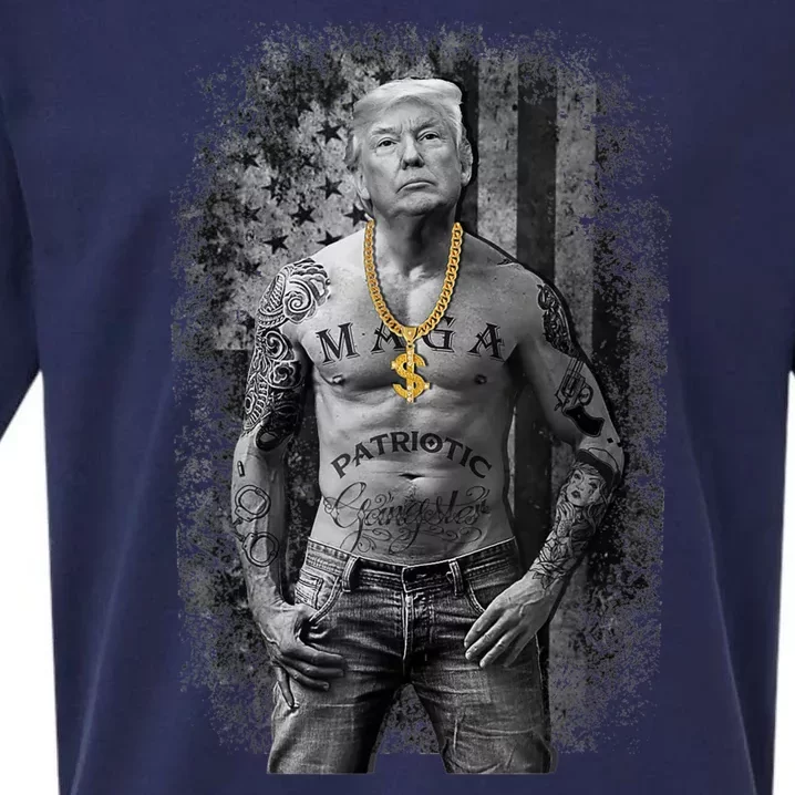 Trump Tattoo Patriotic Gangster Anti Liberal Pro Trump Republican Gifts Sueded Cloud Jersey T-Shirt