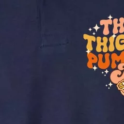 Thick Thighs Pumpkin Pies Autumn Thanksgiving Groovy Retro Softstyle Adult Sport Polo