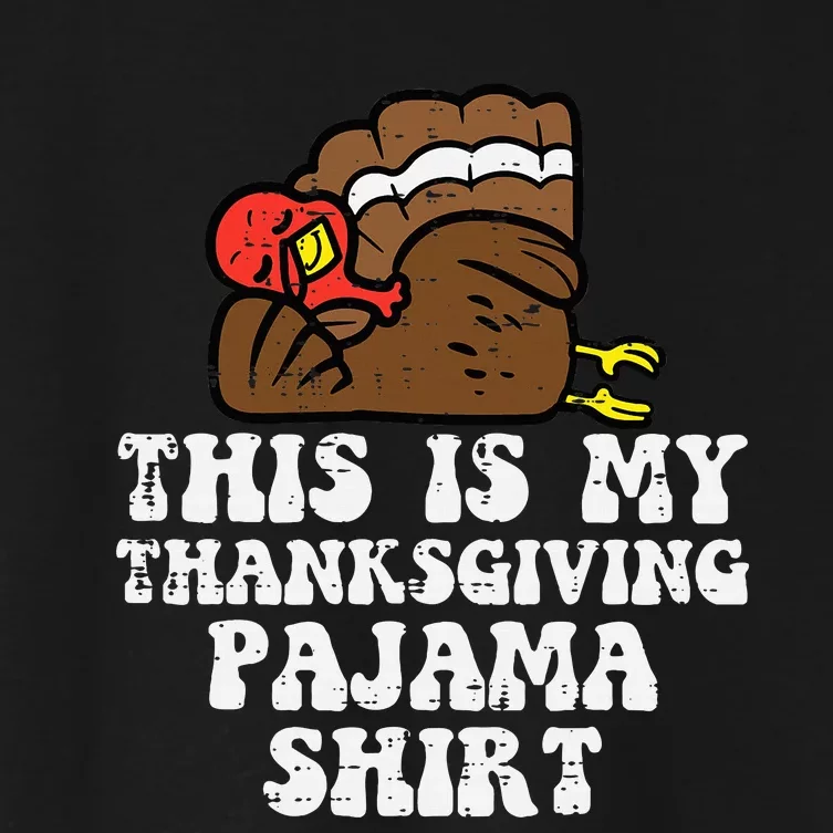 Thanksgiving Turkey Pajama Set Women's Crop Top Tee