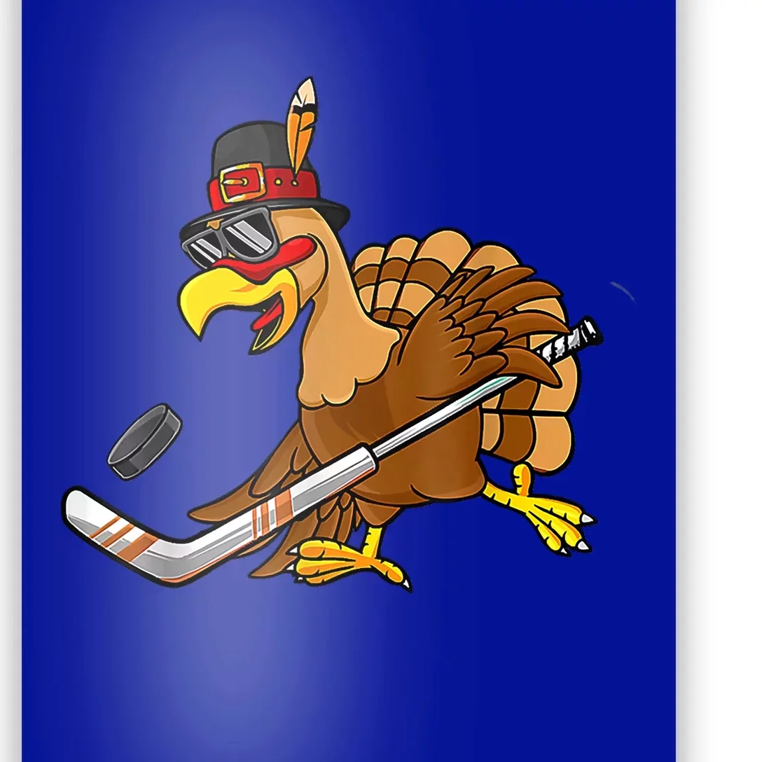 Thanksgiving Turkey Play Hockey Hockey Cute Gift Poster