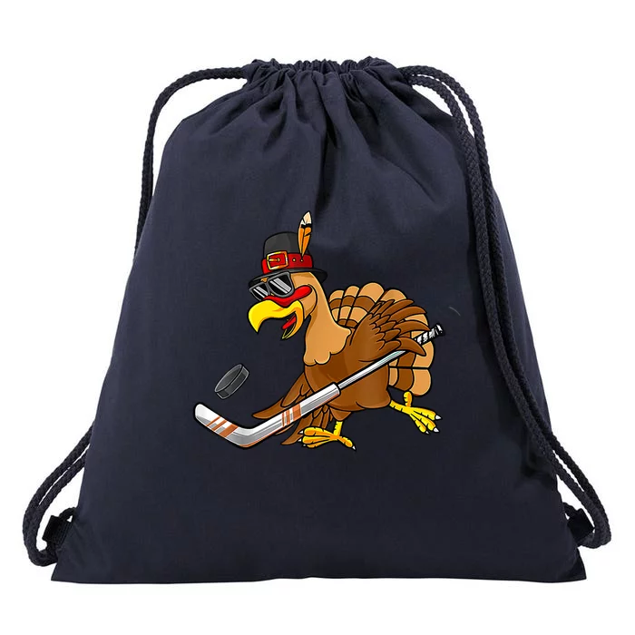 Thanksgiving Turkey Play Hockey Hockey Cute Gift Drawstring Bag