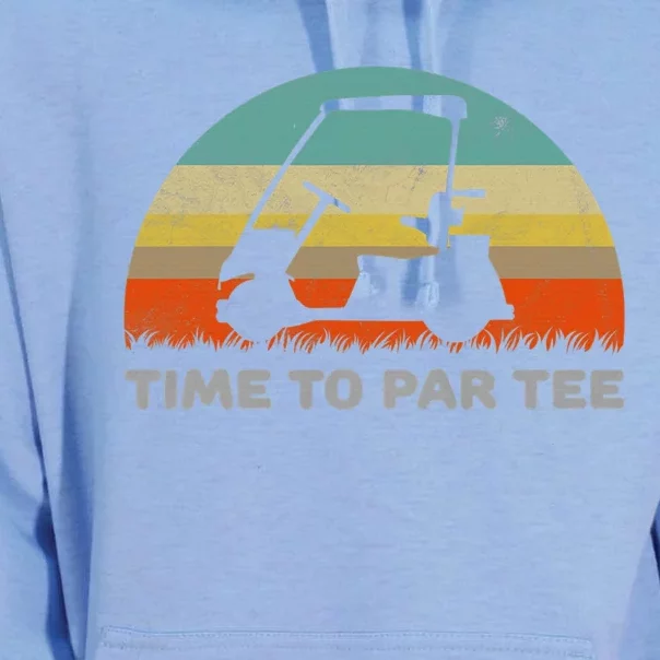 Time To Par Tee Golf Cart Retro Golfing Sports Golfer Gift Unisex Surf Hoodie